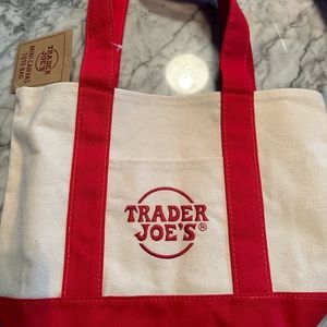 NWT - Trader Joe's Canvas Mini Tote - Red